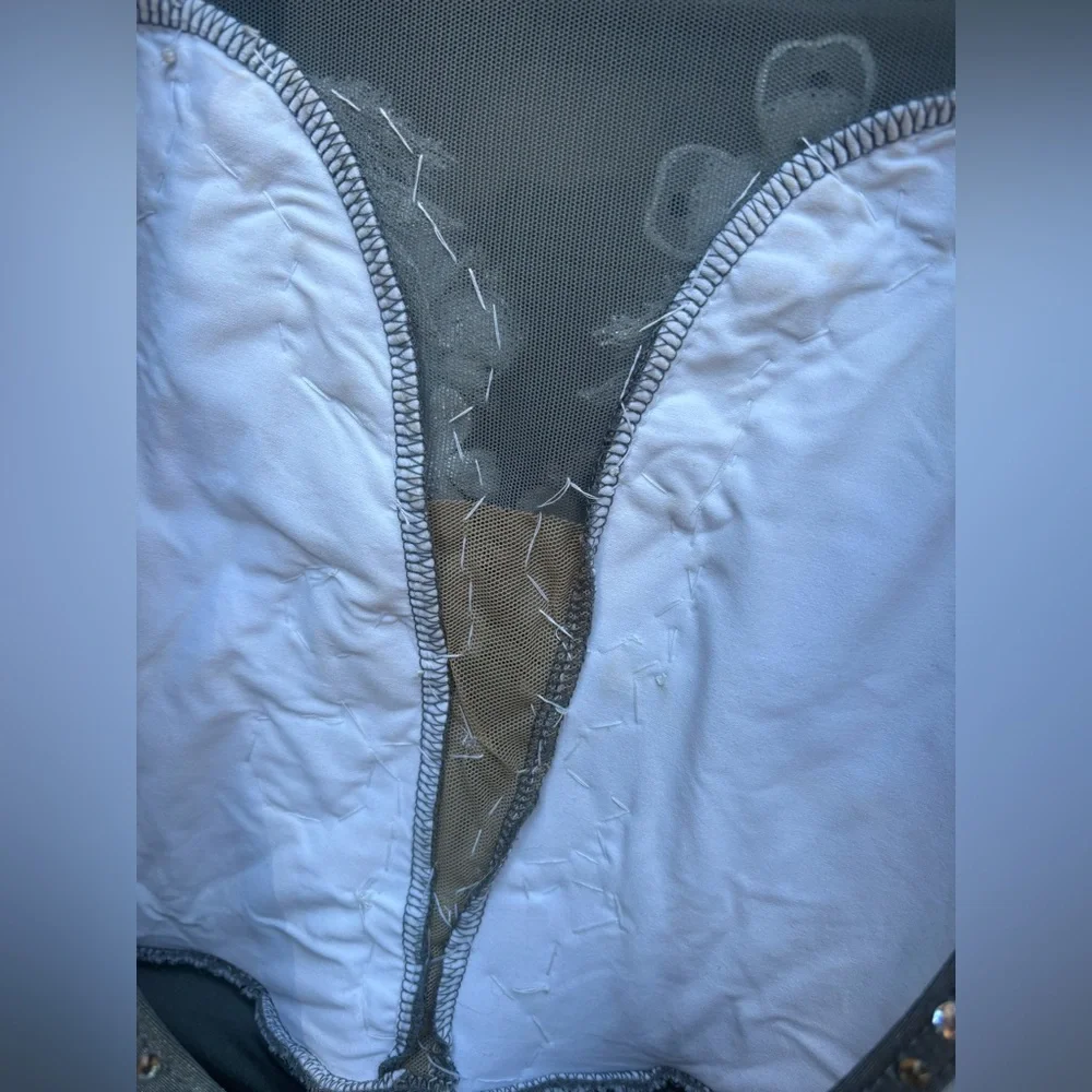 Grey Floral Figure Skating/Dance Dress - Picture 11 of 13